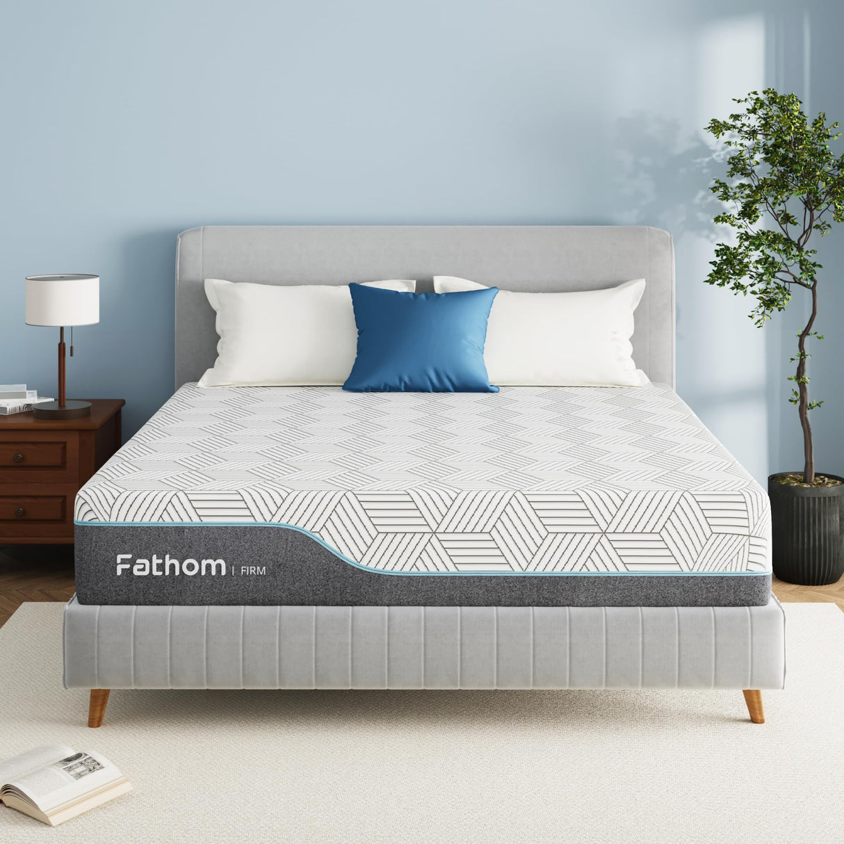 FATHOM Firm King Mattress 14 Inch Memory Foam Mattress King Size Bed in a Box for Back Pain Relief and Cool Sleep with Gel Foam and Removeable Fiberglass Free Cover, CertiPUR-US Certified FATHOM