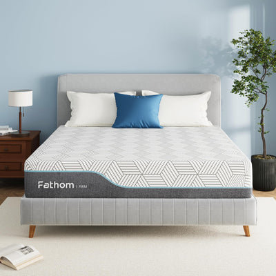 FATHOM Firm King Mattress 14 Inch Memory Foam Mattress King Size Bed in a Box for Back Pain Relief and Cool Sleep with Gel Foam and Removeable Fiberglass Free Cover, CertiPUR-US Certified