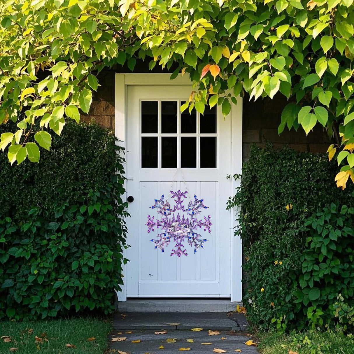 Zariocy Sun Catcher Window Hanging Diamond Art Kits - DIY Snowflake Diamond Painting on Acrylic Board Pendant Ornament for Home, Garden, Wall, Porch, Front Door Sign, Christmas Decor 8x8 inch Zariocy