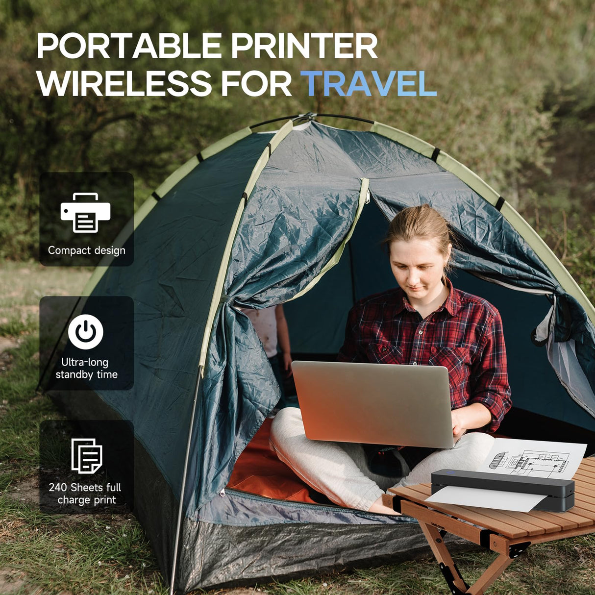 iDPRT Portable-Printer Wireless for Travel, 300DPI Inkless-Thermal-Small-Printer for Home Use, Office, Vehicles, Mobile Bluetooth Printer Supports 8.5" x 11" US Letter&A4&A5 Size, for Smartphone & PC iDPRT