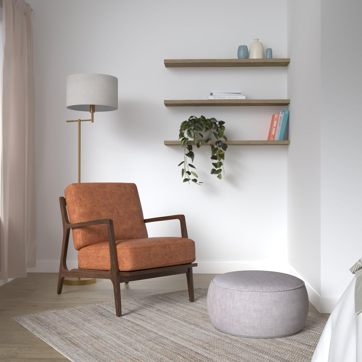 POLY & BARK Verity Lounge Chair, Cognac Tan POLY & BARK