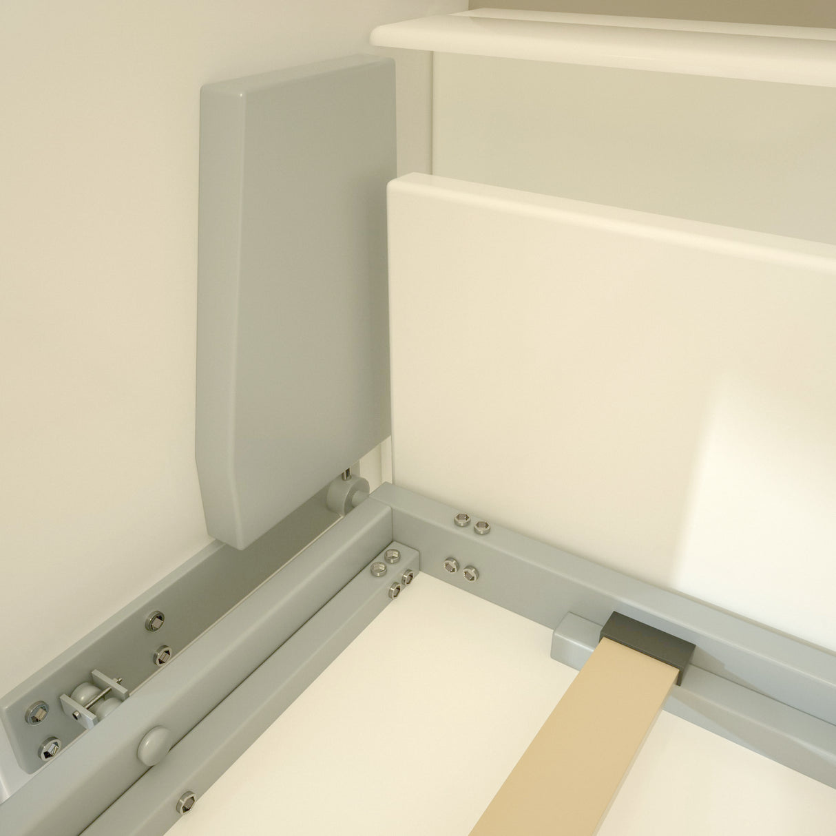 FAVSH Twin Size Flipping Murphy Bed Cabinet with Shelf Storage, Modern Hideaway Beds, Wall Bedframe for Bedroom,Space-Saving, Noise Free, White FAVSH