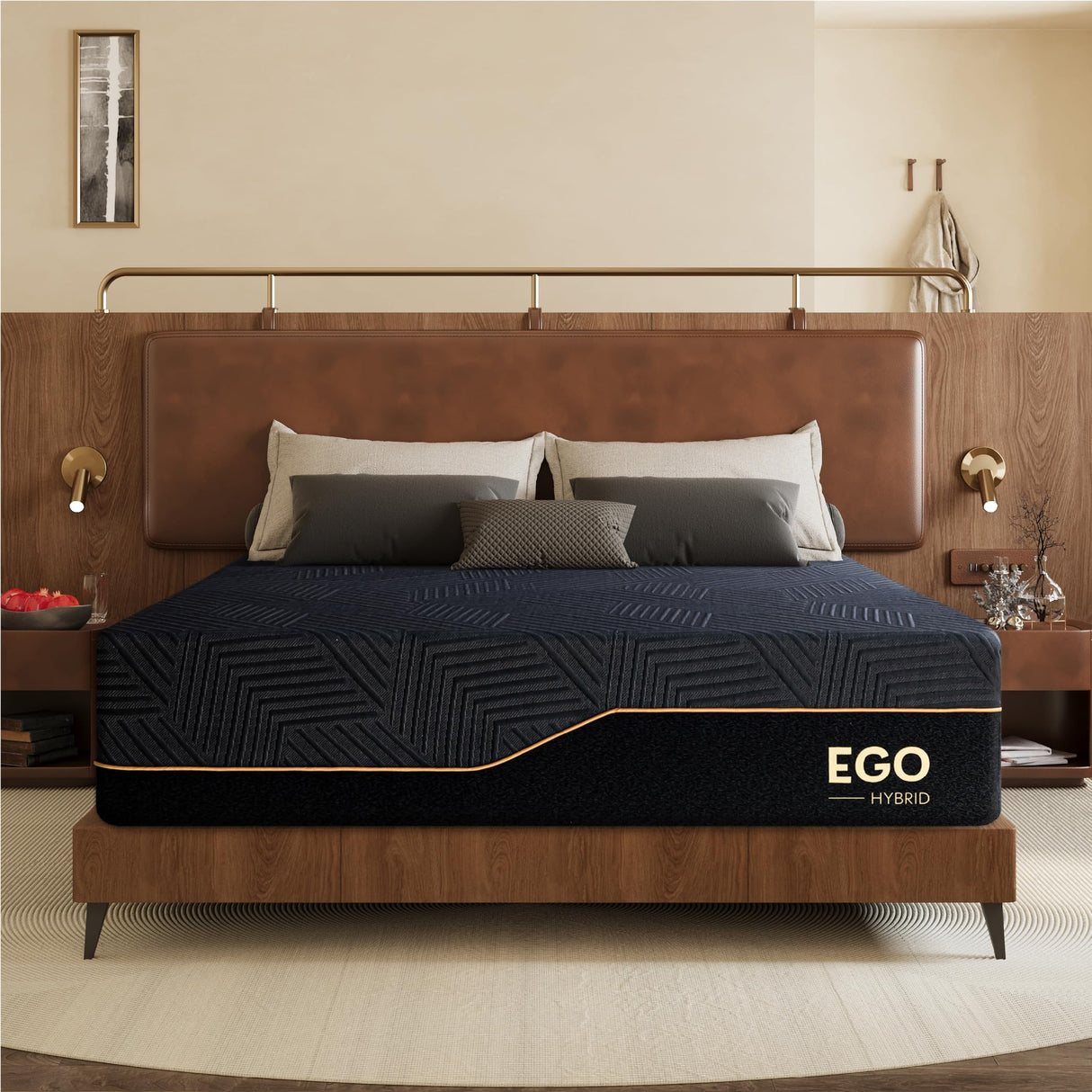 Dyonery California King 14 Inch Hybrid Memory Foam Mattress, Cooling Fabric Cover, Made in USA, CertiPUR-US Certified, Copper-Gel AeroFusion Memory Foam, Individually Pocketed Springs, 72”x84” Dyonery