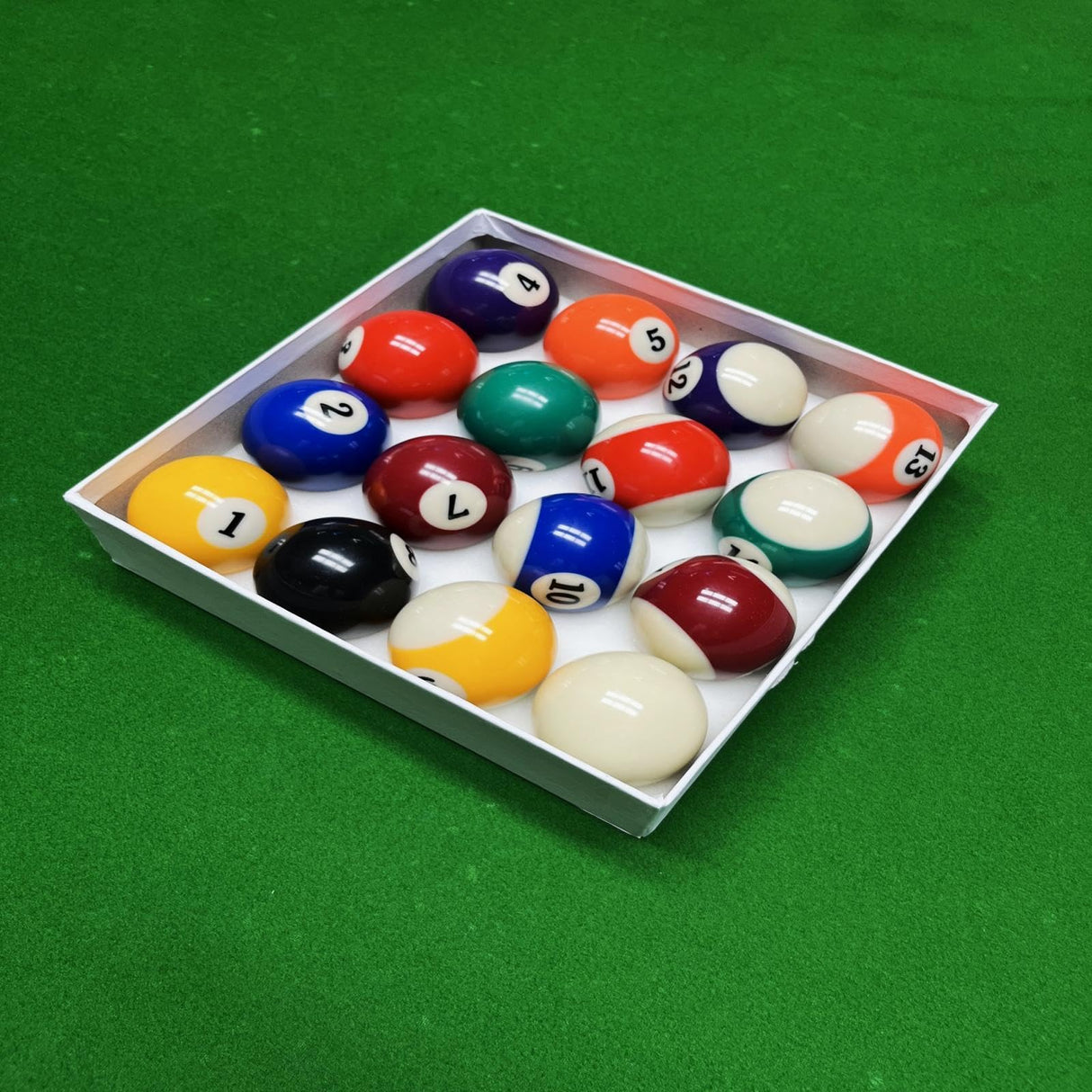 HMQQ Billiard Balls Set 2-1/4" Regulation Size Pool Table Balls for Replacement (16 Resin Balls) HMQQ