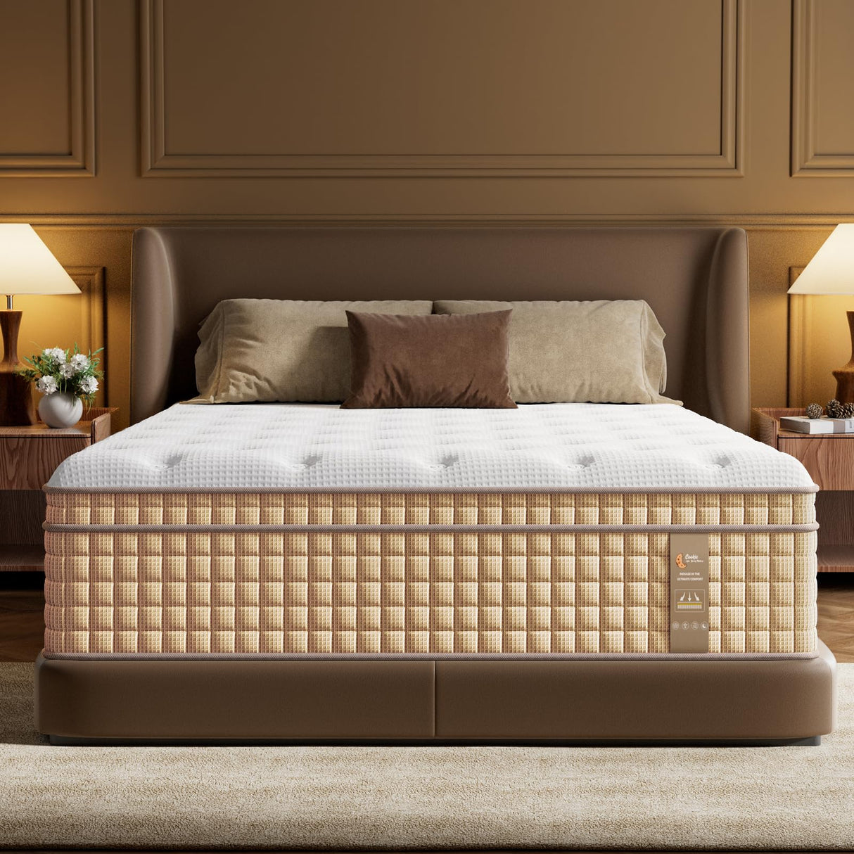 BedStory Firm King Mattress 14 Inch, Hybrid Mattresses in a Box with Cooling Gel & Pocket Springs for Back Pain Relief and Couples, CertiPUR-US Certified, Fiberglass-Free BedStory
