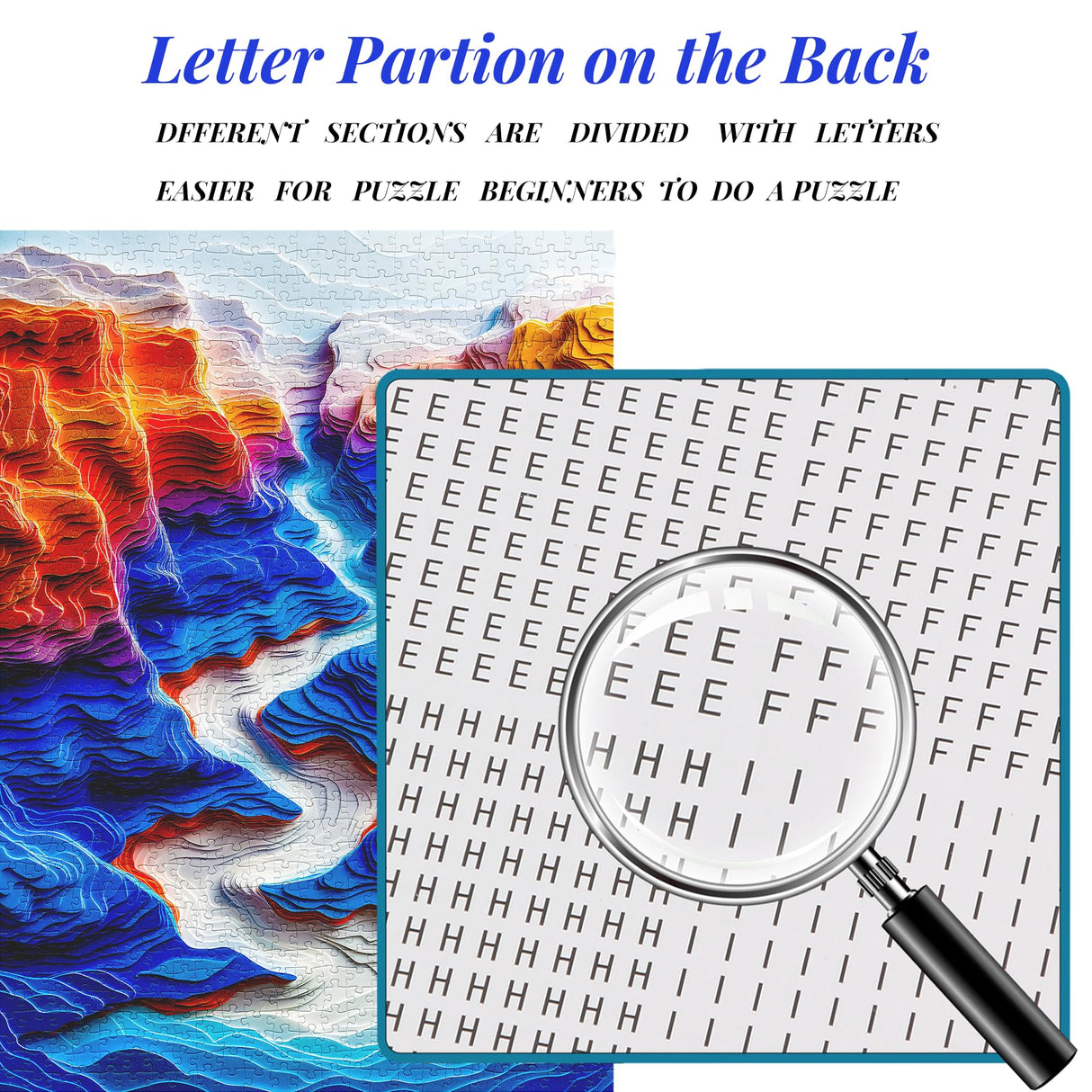 Bgraamiens Puzzle-The Blue Canyon-3D Visual 1000 Pieces Puzzle Autostereoscopy Puzzle Hard Challenge Puzzle for Adult for Adults and Kids(The Blue Canyon) Bgraamiens