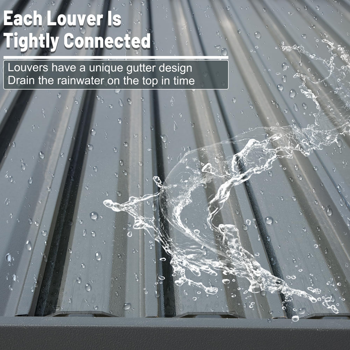 SHPAI 10’ x 16’ Louvered Pergola, Outdoor Pergola Aluminum Frame with Adjustable Rainproof Metal Roof, Permanent Sun Shade with Drainage System for Backyard, Garden and Lawn (Grey) SHPAI