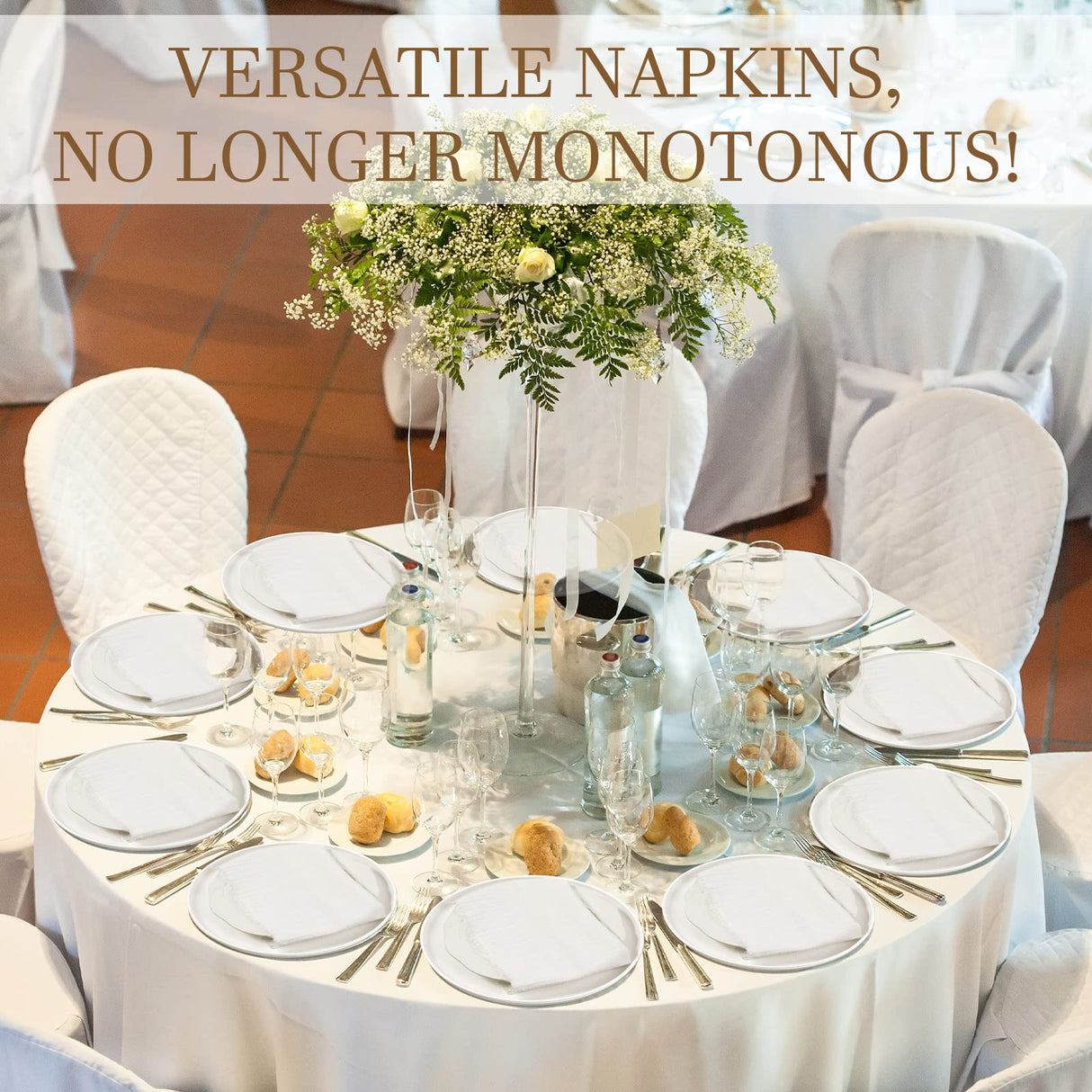 24 Pcs Fringe Napkins Bulk Cloth Cotton Soft Handmade 17 x 17 Inch Rustic Reusable Washable Festive Square Table Napkins with Fringe for Parties Wedding Restaurant Rustic Table Accessory (White) Preboun