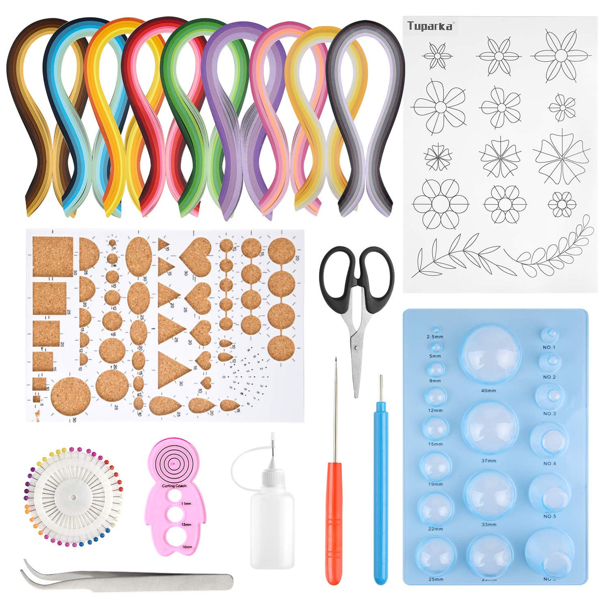 TUPARKA 19 Pcs Paper Quilling Kits 45 Colors 900 Strips Quilling Art Paper DIY Craft TUPARKA