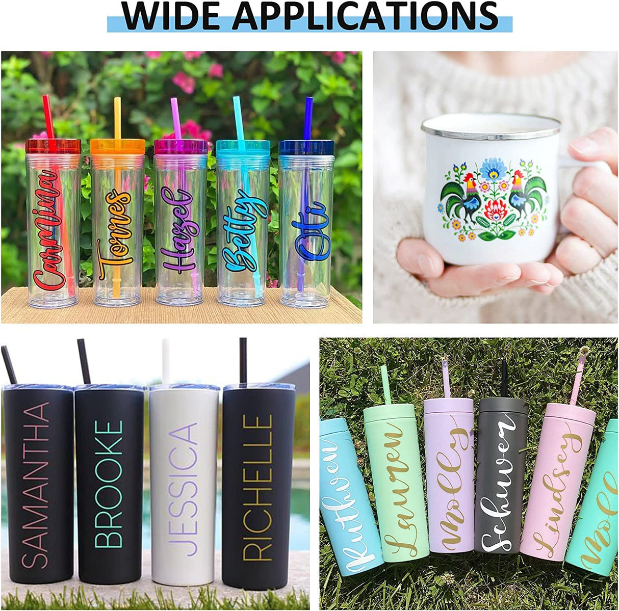 Lya Vinyl Permanent Vinyl for Cricut,125 Pack 12"x12" Self Adhesive Vinyl Sheets,Permanent Outdoor Vinyl for Party Decoration, Sticker, DIY Mug, Car Decal Lya Vinyl