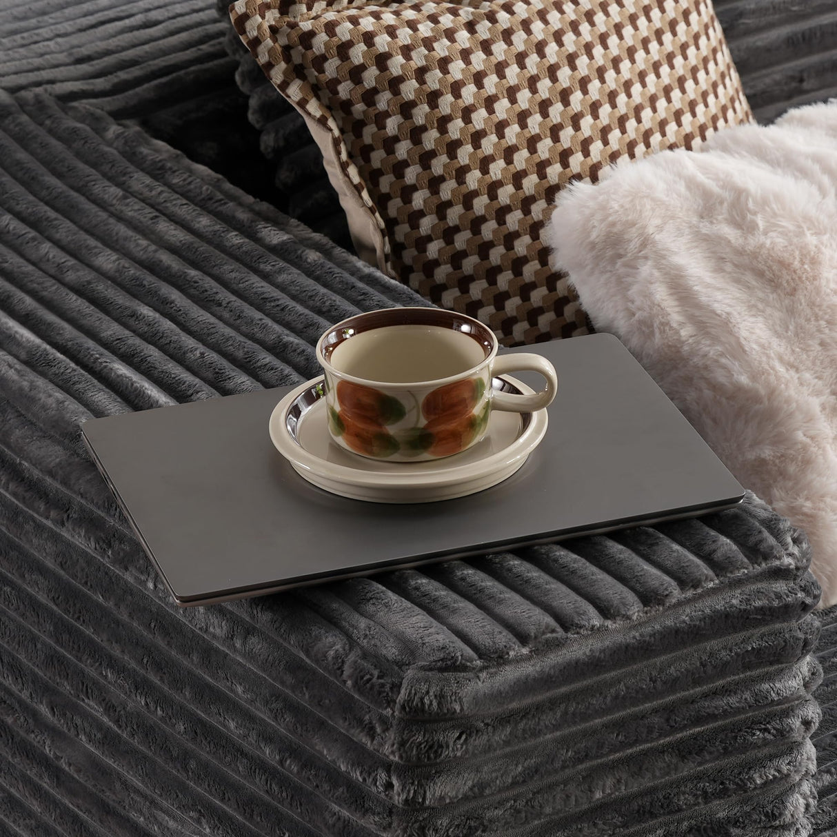 ovios 104" Cloud Sectional Couch with L-Shape Chaise,Modern Modular Sofa with Deep Seat, Upholstered Couches for Living Room Bedroom,No Assembly Required, Grey (Plush Corduroy Fabric) ovios