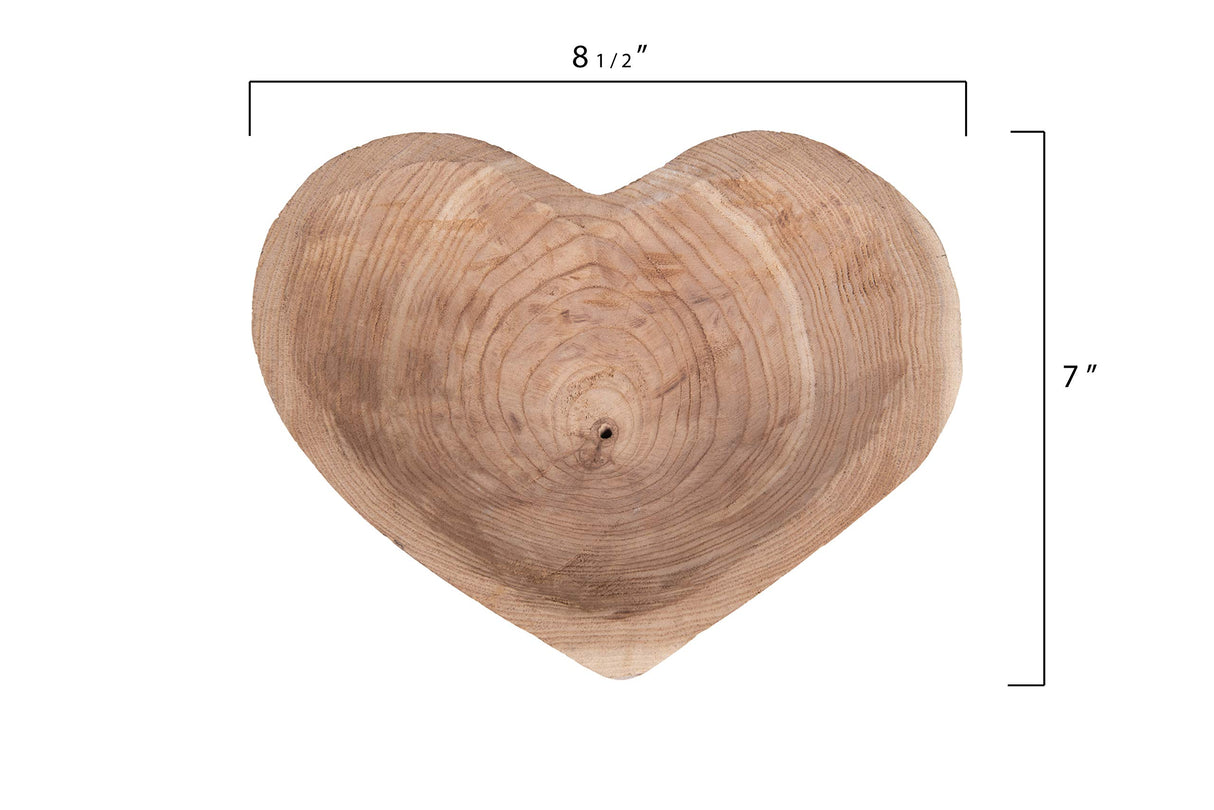 Creative Co-op Decorative Chinaberry Wood Heart Shaped Bowl Creative Co-Op