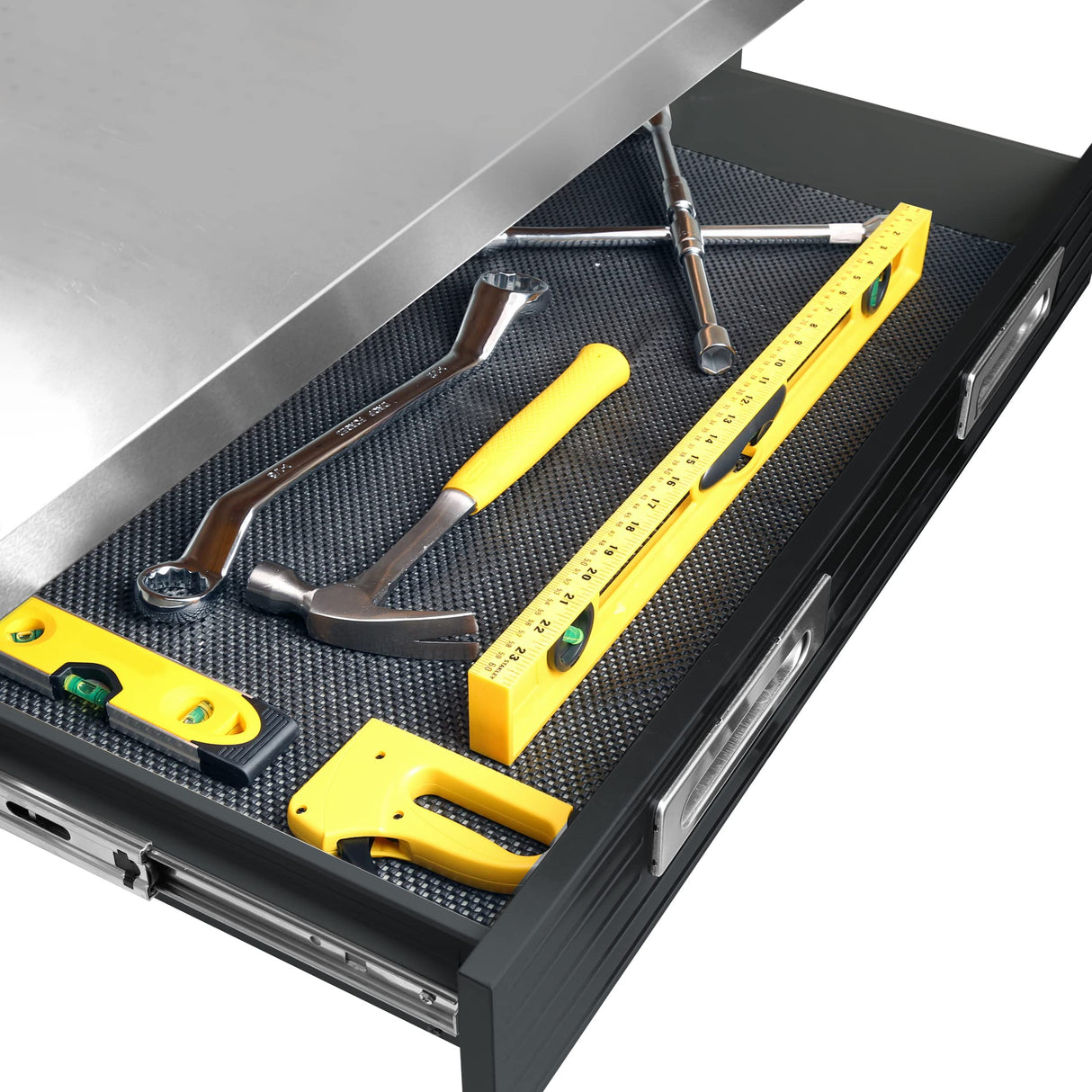 Seville Classics UltraHD Heavy Duty Commercial Lighted Workcenter w/Pegboard, 500 lbs. Weight Capacity for Garage, Warehouse, Workshop, Stainless Steel Top, Graphite, 48" W x 24" D x 65.5" H Seville Classics