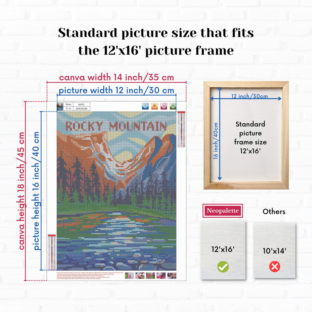 Neopalette Diamond Painting Kits for Adults, Art and Craft, Full Drill Diamond Painting Abstract, DIY 5D Diamond Art Craft, Square Diamond (National Park 1) Neopalette