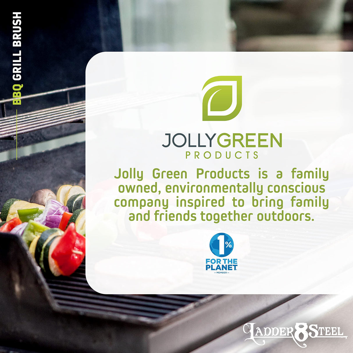 Jolly Green Products Heavy Duty Pike Pole Grill Brush Designed by Firefighter | Grill Brush for Outdoor Grill | BBQ Grill Brush | Best Grill Brush | Gas Grill Brush | BBQ Gifts for Men Jolly Green Products