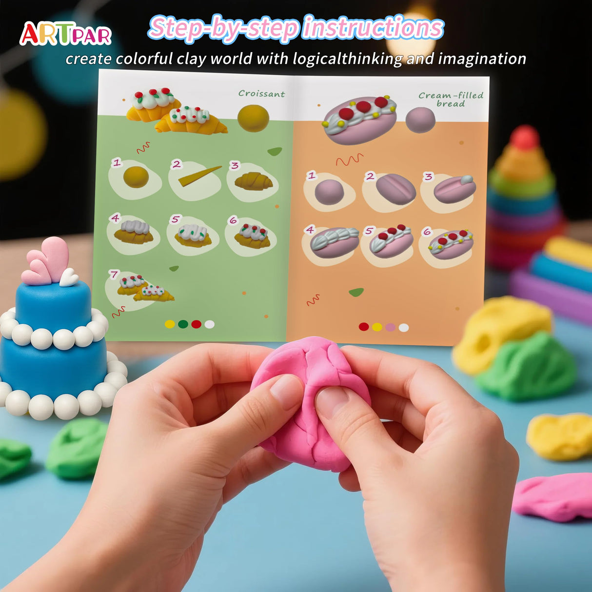 ARTPAR Air Dry Clay for Kids,Modeling Clay Kit,Model Magic Clay Sculpting Tools Set,Ultra Light & Soft, Safe Non-Toxic | 12 Box DIY Art and Crafts School Projects, Home Party Favors for Boys & Girls ARTPAR