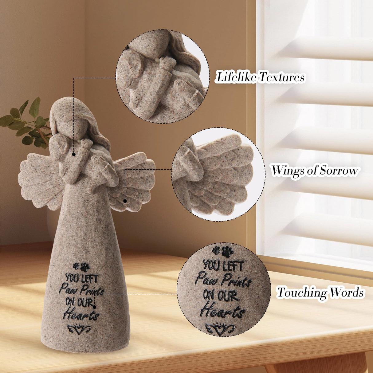 Miugwp Pet Memorial Gifts for Dogs - Dog Bereavement Sympathy Gift, Loss of Dog Remembrance Keepsake with “You Left Paw Prints on Our Hearts”,Ideal for Rainbow Bridge & Pet Loss Memorial(Granite) Miugwp