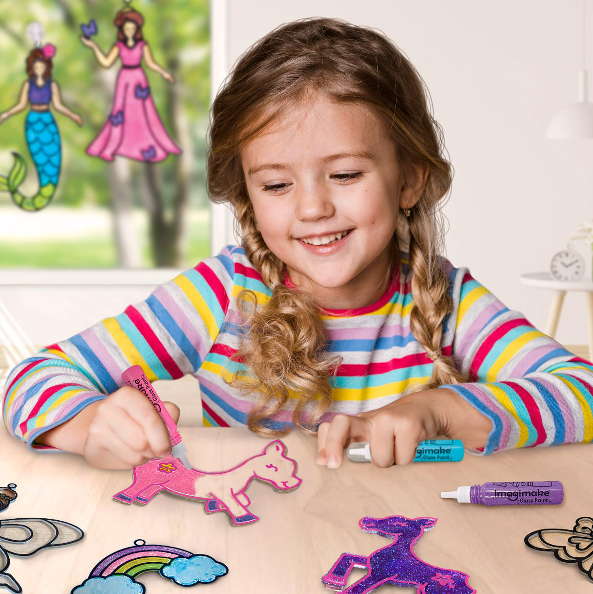 Imagimake Window Art Princess & Unicorn | Suncatcher Kit | Unicorn Toys for Girls Age 5-8 | Craft Kits for Ages 8-12 | Gifts for 5 Year Old Girls | Princess Toys Imagimake
