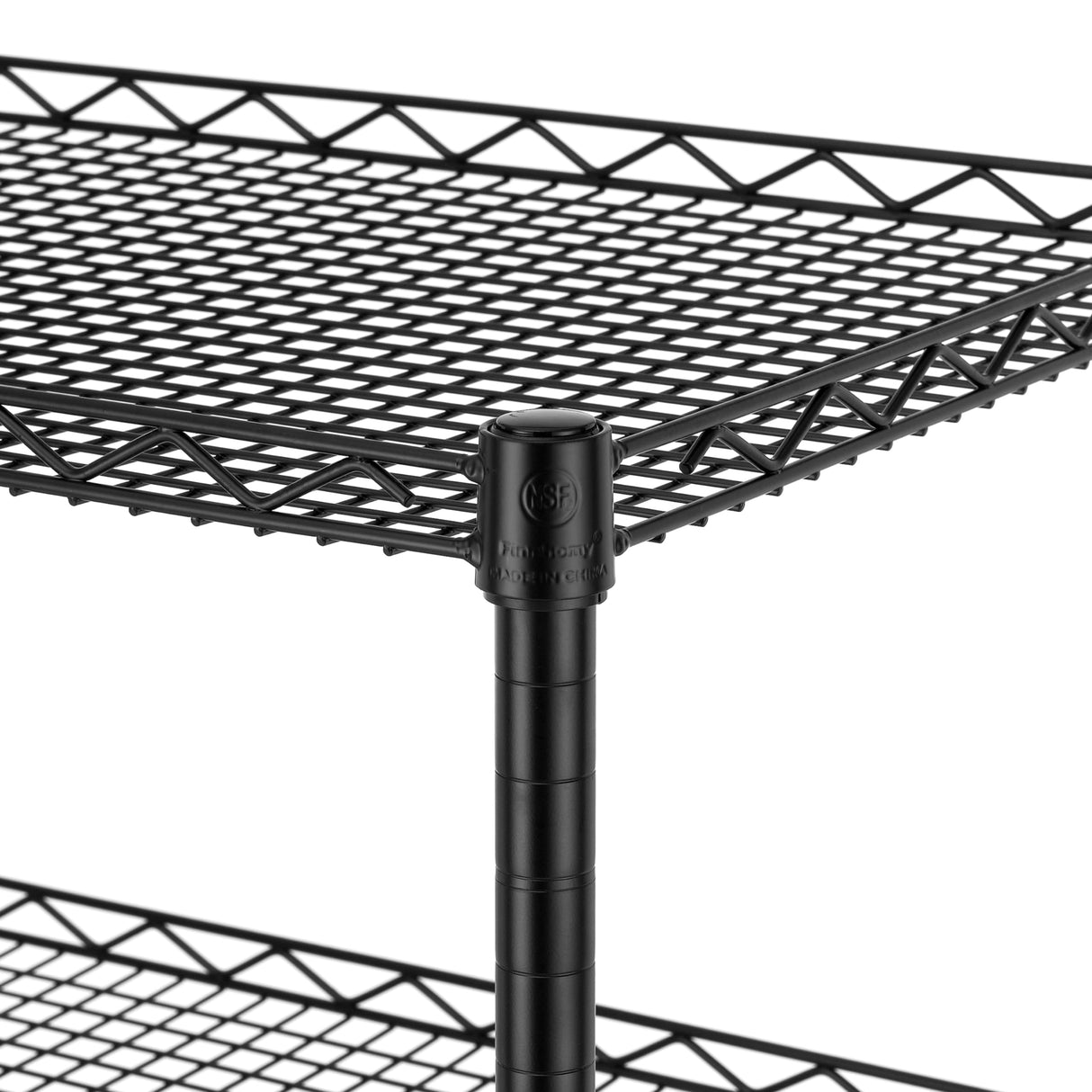 Finnhomy 3 Tier Heavy Duty Commercial Grade Utility Cart, Wire Rolling Cart with Handle Bar, Steel Service Cart with Wheels, Kitchen Carts on Wheels, Metal Cart Shelf Size 18" D x 36" W, NSF, Black Finnhomy