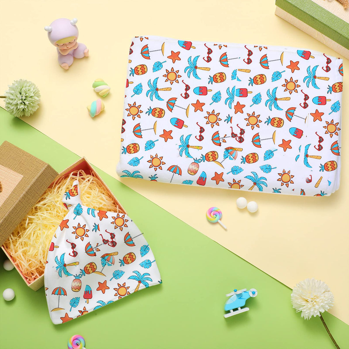 Sublimation Baby Name Blanket Soft Blank Name Blanket, 30 x 40 Inch, Sublimation Baby Blanket and Sublimation Baby Cap Newborn Hat for Boys and Girls, White Tatuo