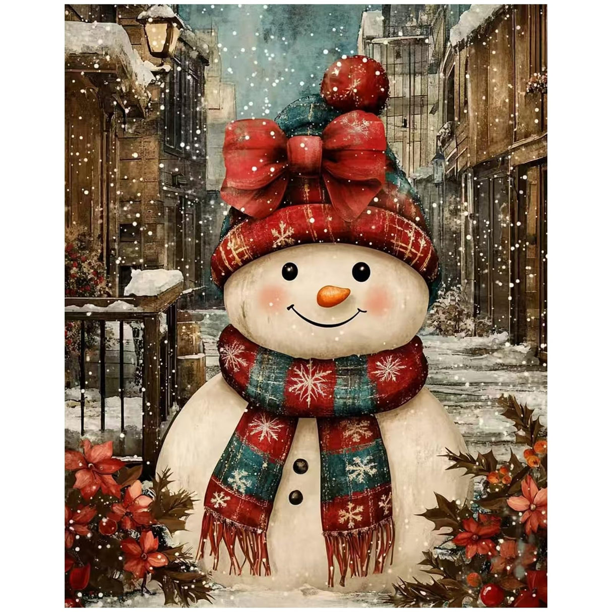 XTCIXAL Christmas Paint by Numbers Kit for Adults, Snowman Paint by Number for Adults, Beginners Acrylic Canvas Painting Kits for Home Wall Decor 16x20 Inch XTCIXAL