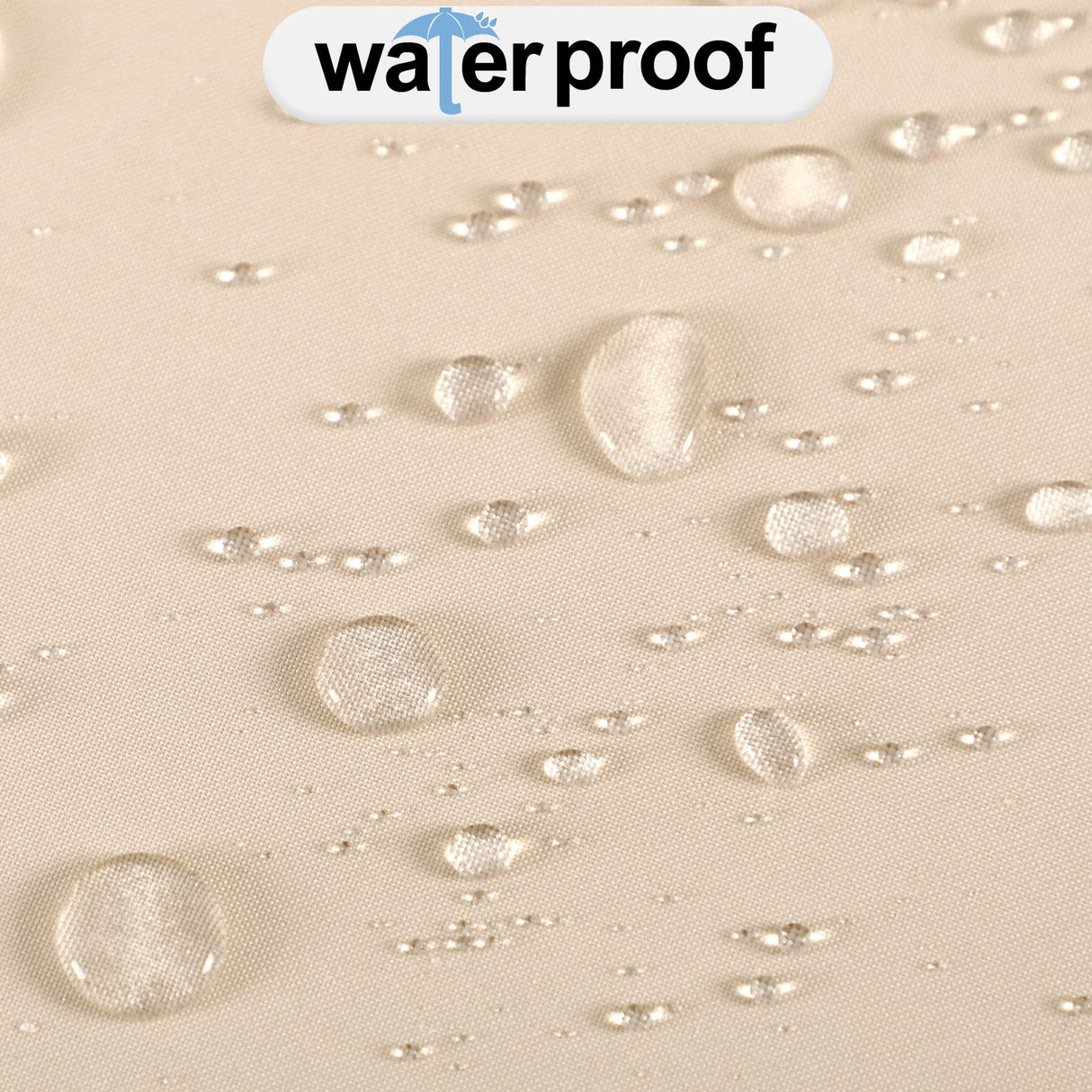 OutdoorLines Waterproof Outdoor Curtains for Patio - Windproof Tab Top Gazebo Curtain Panels - Privacy Sun Blocking Outside Curtain Set for Porch, Pergola and Cabana 54 x 84 inch, Beige, 2 Panels OutdoorLines