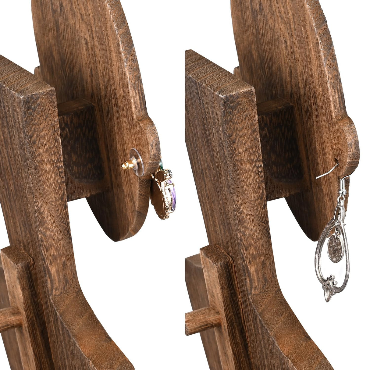 MOOCA Portable Wooden Mannequin Jewelry Stand, Jewelry Display Organizer for Earrings & Multiple Necklace, Brown Color MOOCA