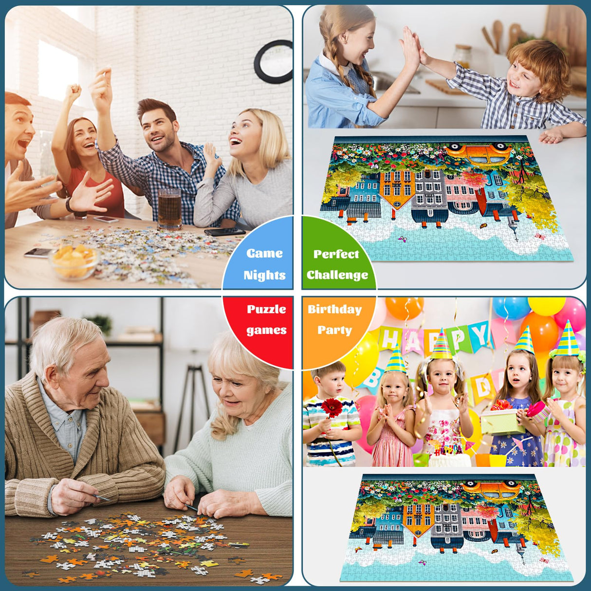 TangMosaic 1000 Piece Puzzle for Adults, Small Town Scenery Jigsaw Puzzle, Impossible Puzzles Game, Interlock Perfectly No Dust, Home Decoration Puzzle, Gift for Friends Parents Kids Couples TangMosaic