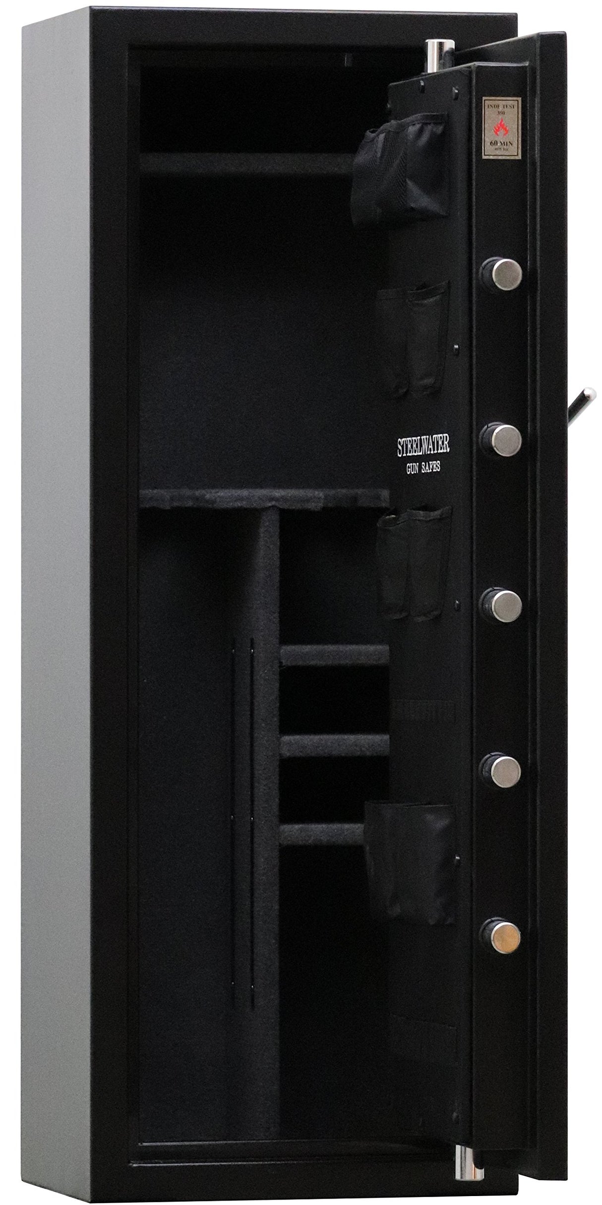 STEELWATER GUN SAFES NEW and IMPROVED Steelwater Heavy Duty 16 Long Gun Fire Protection for 60 Minutes AMSW592216-BLK Steelwater Gun Safes