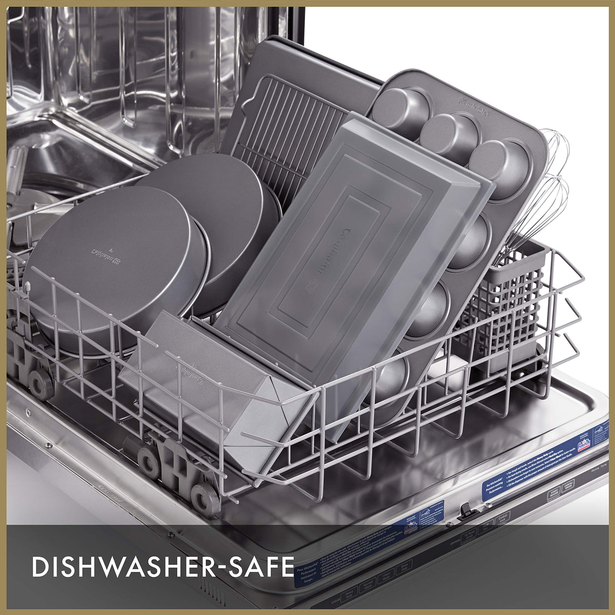 Calphalon 10-Piece Nonstick Bakeware Set, Includes Baking Sheet, Cookie Sheet, Cake Pans, Muffin Pan, and More, Dishwasher Safe, Silver Calphalon