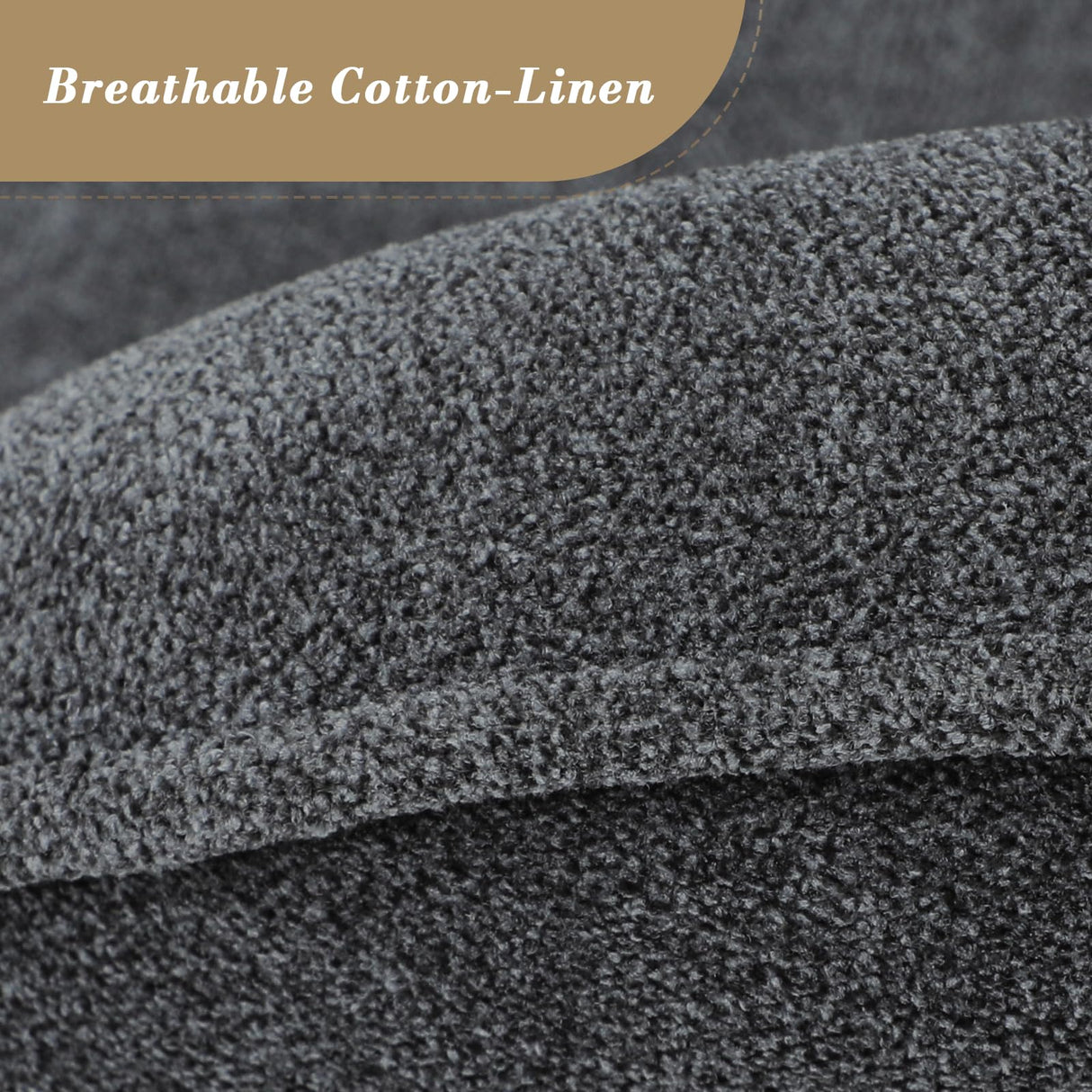 Athena Collection Wingback Accent Chair for Living Room, Upholstered Arm Reading Chair for Adults, Cozy Linen Fabric Armchair with Metal Legs for Bedroom, Makeup, Office, Grey Athena Collection