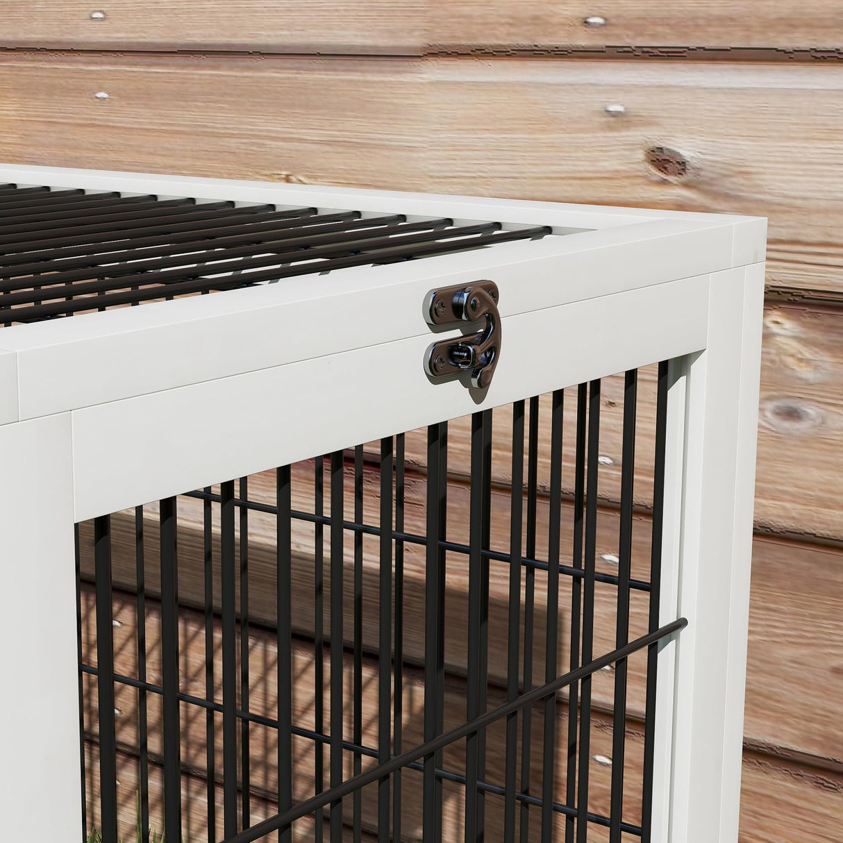 PawHut 2 Levels Outdoor Rabbit Hutch with Openable Top, 59" Wooden Large Rabbit Cage with Run Weatherproof Roof, Removable Tray, Ramp, Dark Gray PawHut