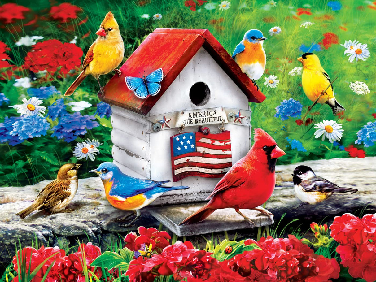 MasterPieces 300 Piece EZ Grip Jigsaw Puzzle - An American Birdhouse - 18"x24" Masterpieces