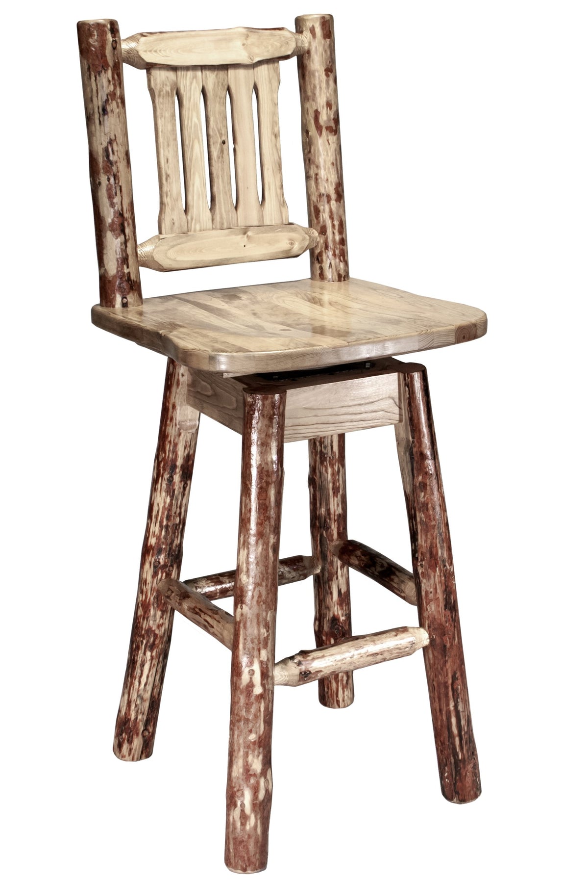 Montana Woodworks Barstool with Back and Swivel Montana Woodworks