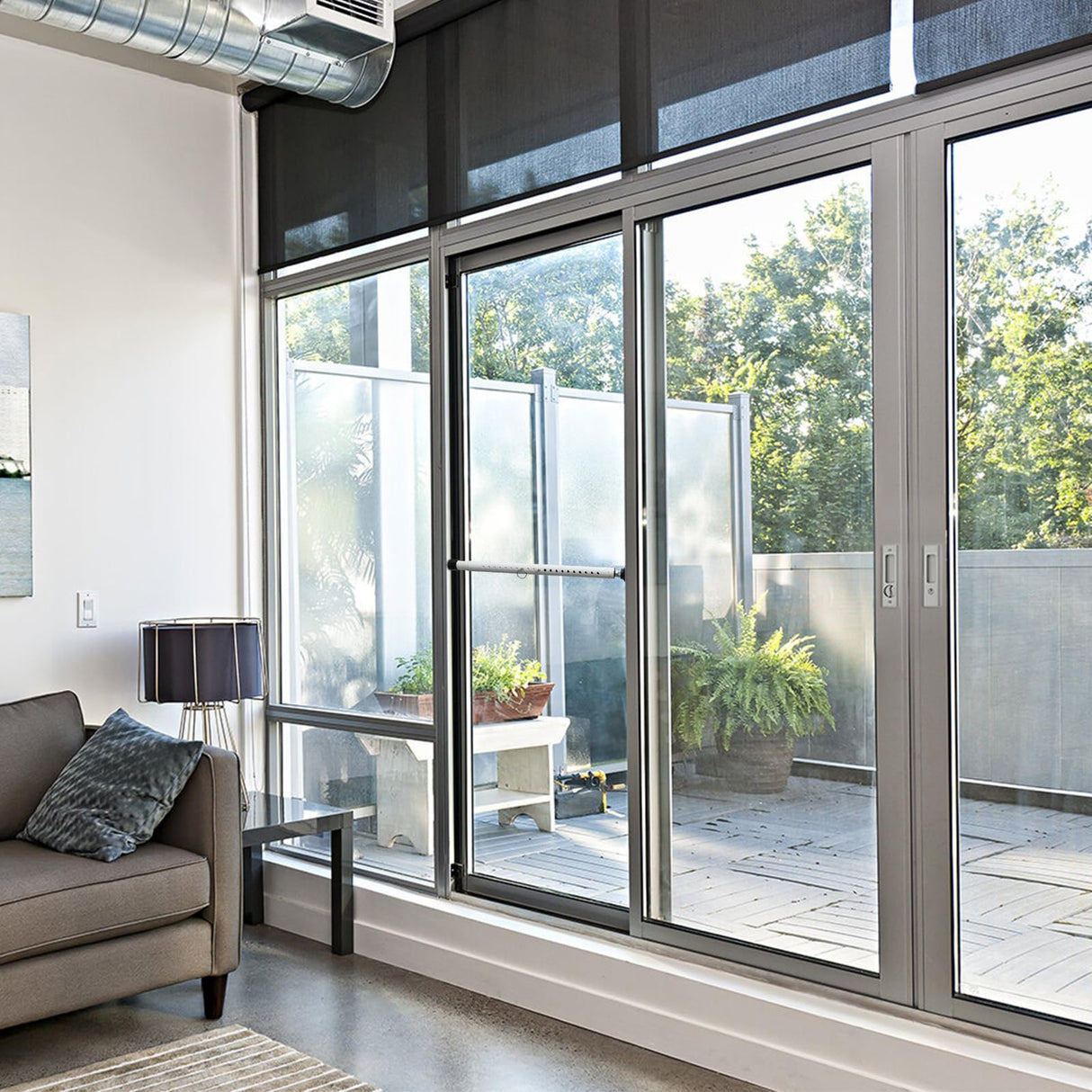 BeBecome Sliding Door Security Bar,17-50 inch Adjustable Patio Door Security bar with Rubber Tips Apartment Bedroom Bottom of Door Heavy Duty Interior White BeBecome