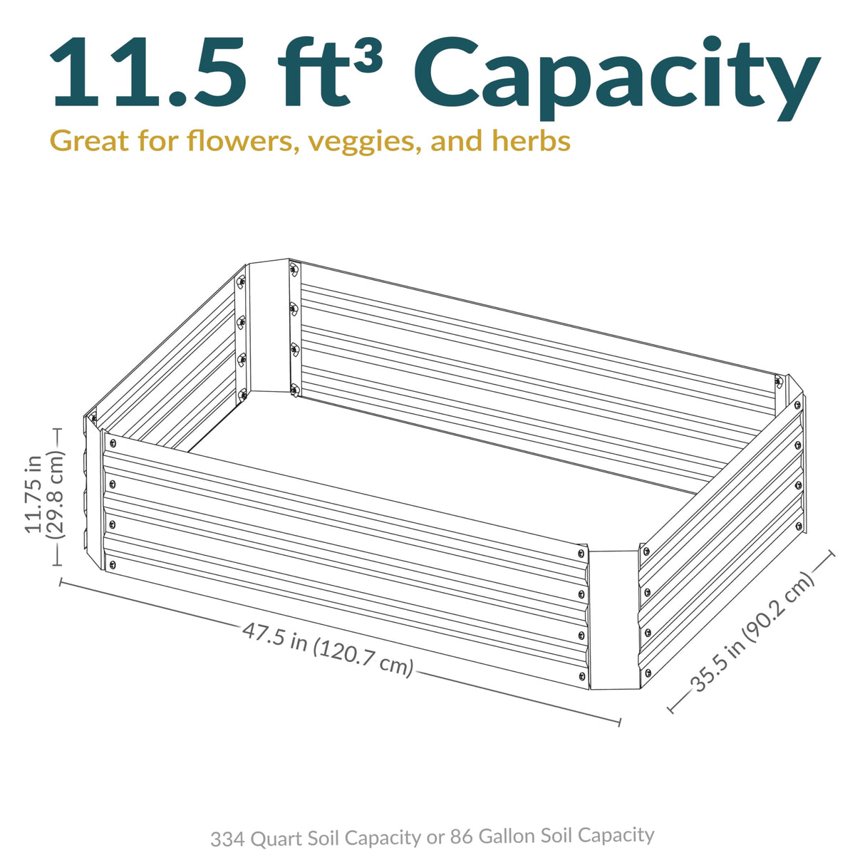 Sunnydaze 11.75" H Raised Metal Garden Bed - Galvanized Raised Garden Bed Outdoor for Vegetables and Flowers - Woodgrain - 4' x 3' Rectangle Sunnydaze