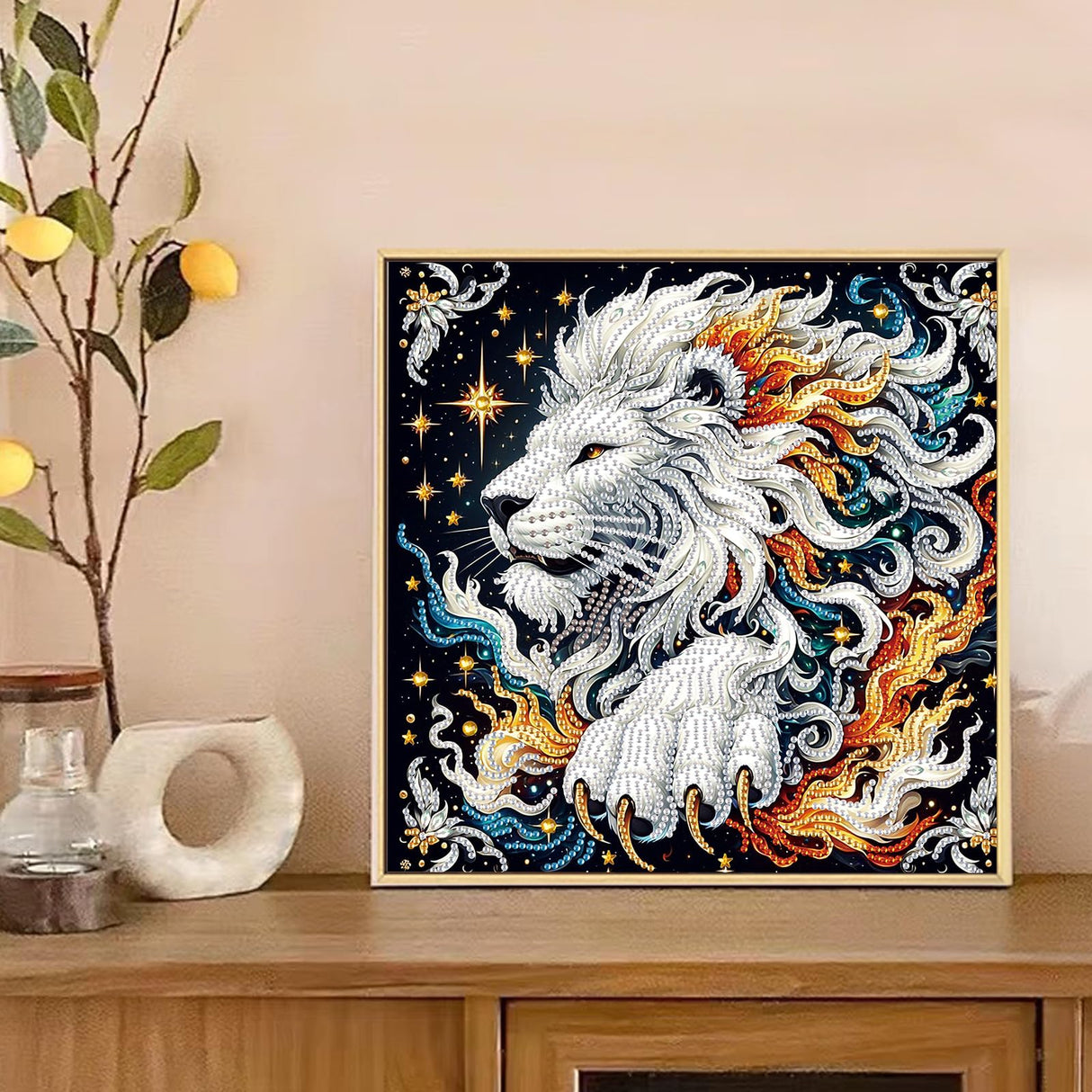 AiYuanzsh 5D Special Shaped Diamond Painting Kit - Mighty King Lion Design, Unique Crystal Rhinestone Diamond Art Set for Beginners and Adults, Perfect for Home Wall Decor and Holiday Gifts AiYuanzsh