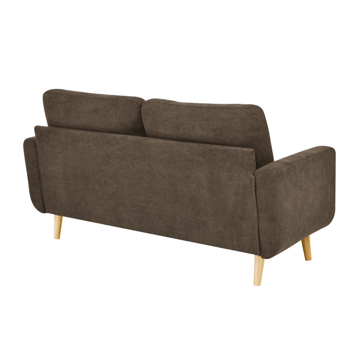 65" W Brown Loveseat Sofa, Mid Century Modern Love Seat Couches for Living Room, Button Tufted Upholstered Small Couch for Bedroom, Solid Wood Legs and Easy to Install Love Seats Furniture (Brown) Klwenas Maec