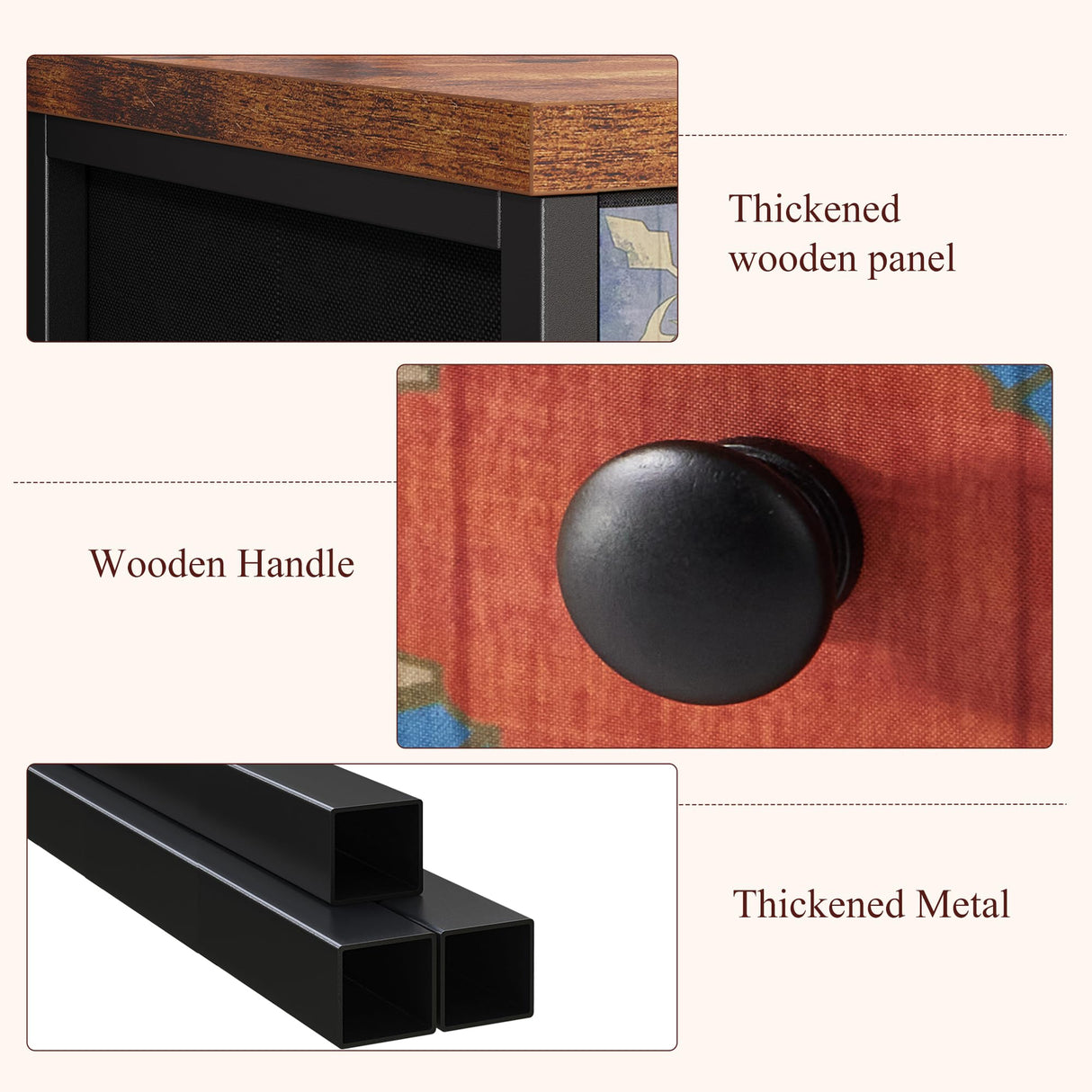 EnHomee Dresser for Bedroom with 9 Drawers Boho Dressers & Chest of Drawers Fabric 9 Drawer Dresser for Closet, Entryway, Hallway, Wooden Top EnHomee