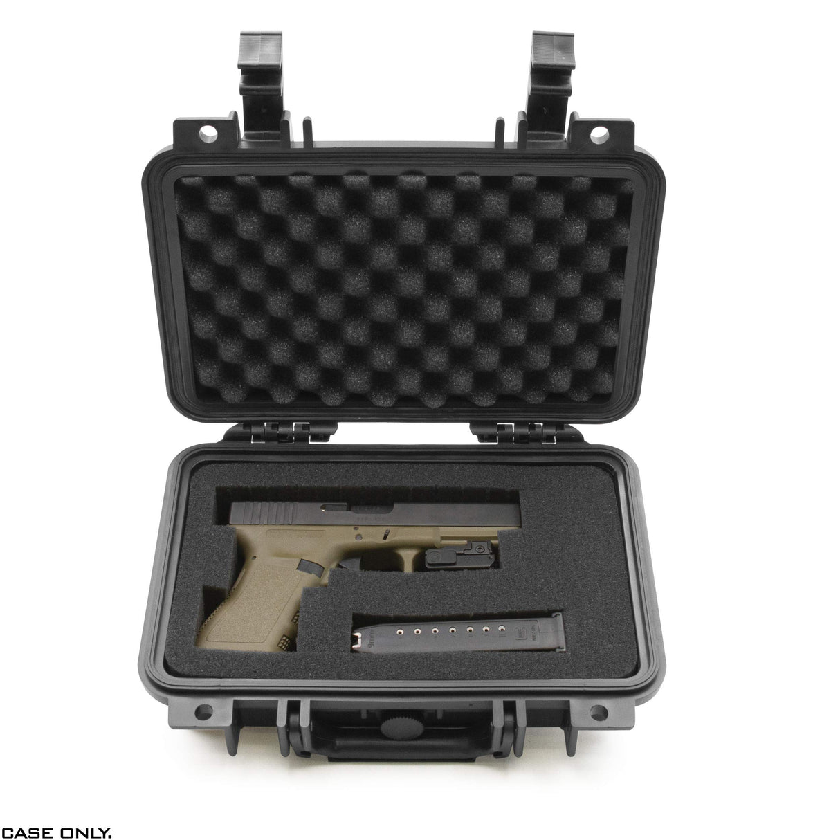 CASEMATIX Hard Gun Case for Pistols - TSA Approved Waterproof & Shockproof Gun Cases for Pistols, Compact 9mm Gun Case for Carrying Handgun with Scope and Accessories CASEMATIX