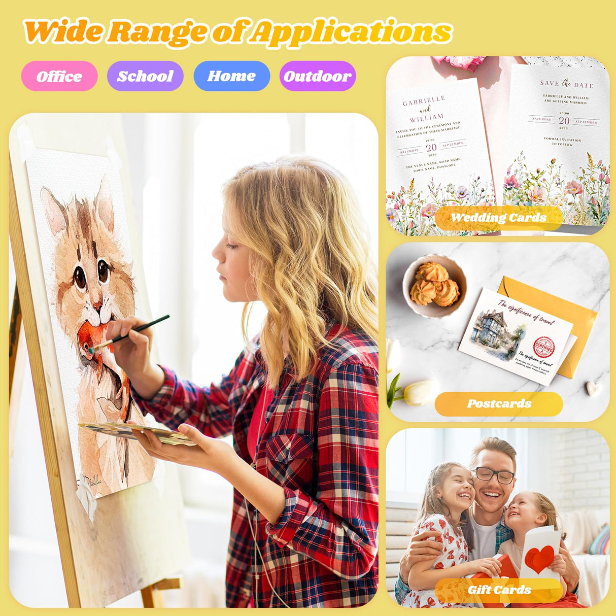 11"x14" Large Watercolor Paper Pad, Easter Basket Stuffers, Valentines Gifts for 8 9 10 11 12 13 14 Year Old Teens Girl Boys, 140 lb Heavyweight Cold Press Craft Paper for Kids Adults Painting Drawing Donyang
