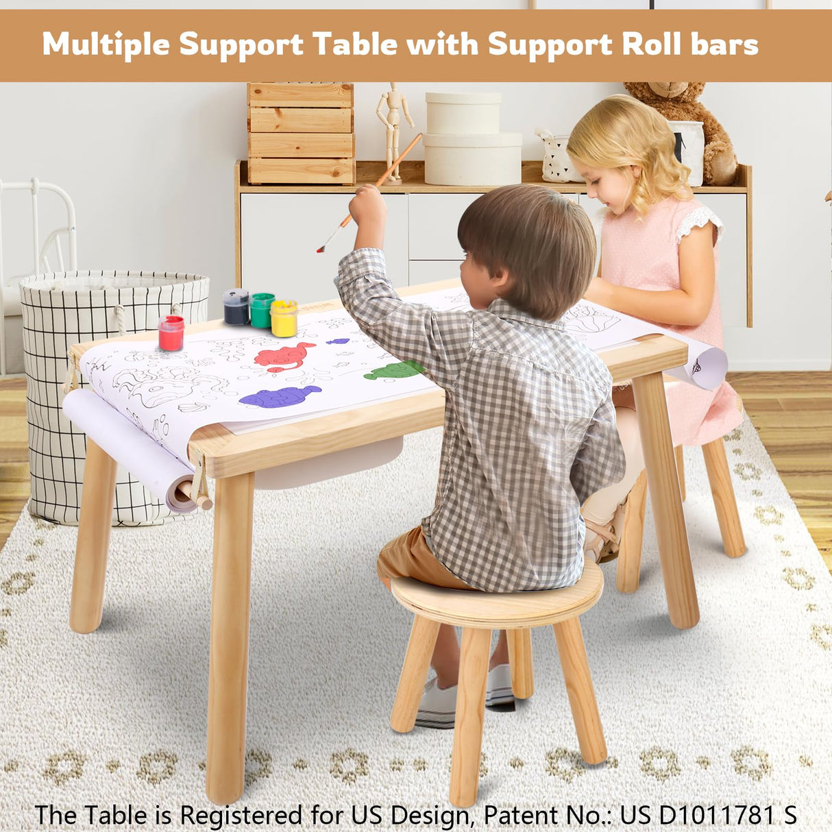 wingyz Sensory Table and Chair Set, 3 in 1 Kids Table for Play Study Art Dining Toys Storage, Sensory Tables for Toddler, Activity Table with Storage Bins, Children's Gifts for Boys and Girls wingyz