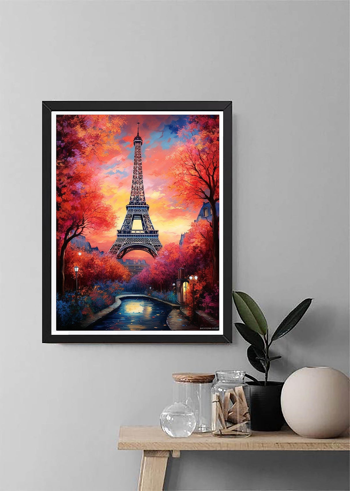 Diymood DIY 5D Diamond Painting Kits for Adults Paris Tower - Diamond Art Kits for Adults Landscapes | Full Drill Round | Crystal Mosaic Picture | Beginner | Home Wall Decor | 12x16 inch Diymood