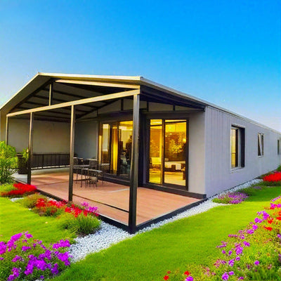 Modular Prefab Tiny House to Live in for Adults, 20ft 30ft 40ft Prefabricated Mobile House Luxury Folding Portable Expandable Container House with 2-4 Bedrooms Full Equiped Bathroom