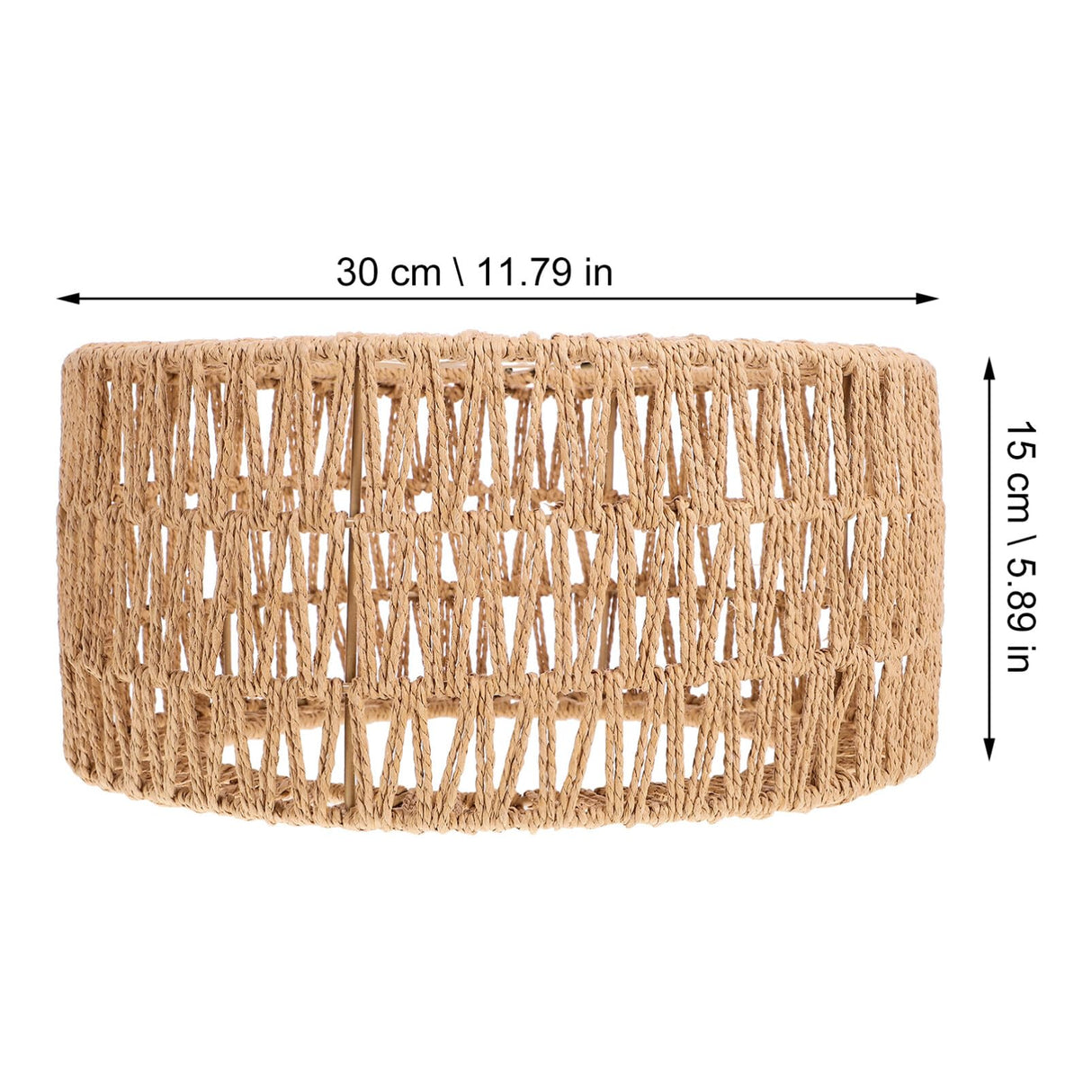 BESTOYARD Rattan Lamp Shade E27 Wicker Woven Pendant Lampshade Chandelier Light Cover Wall Lamp Bulb Cage Guard Rustic Hanging Light Fixture Spider Fitter 30x15cm BESTOYARD
