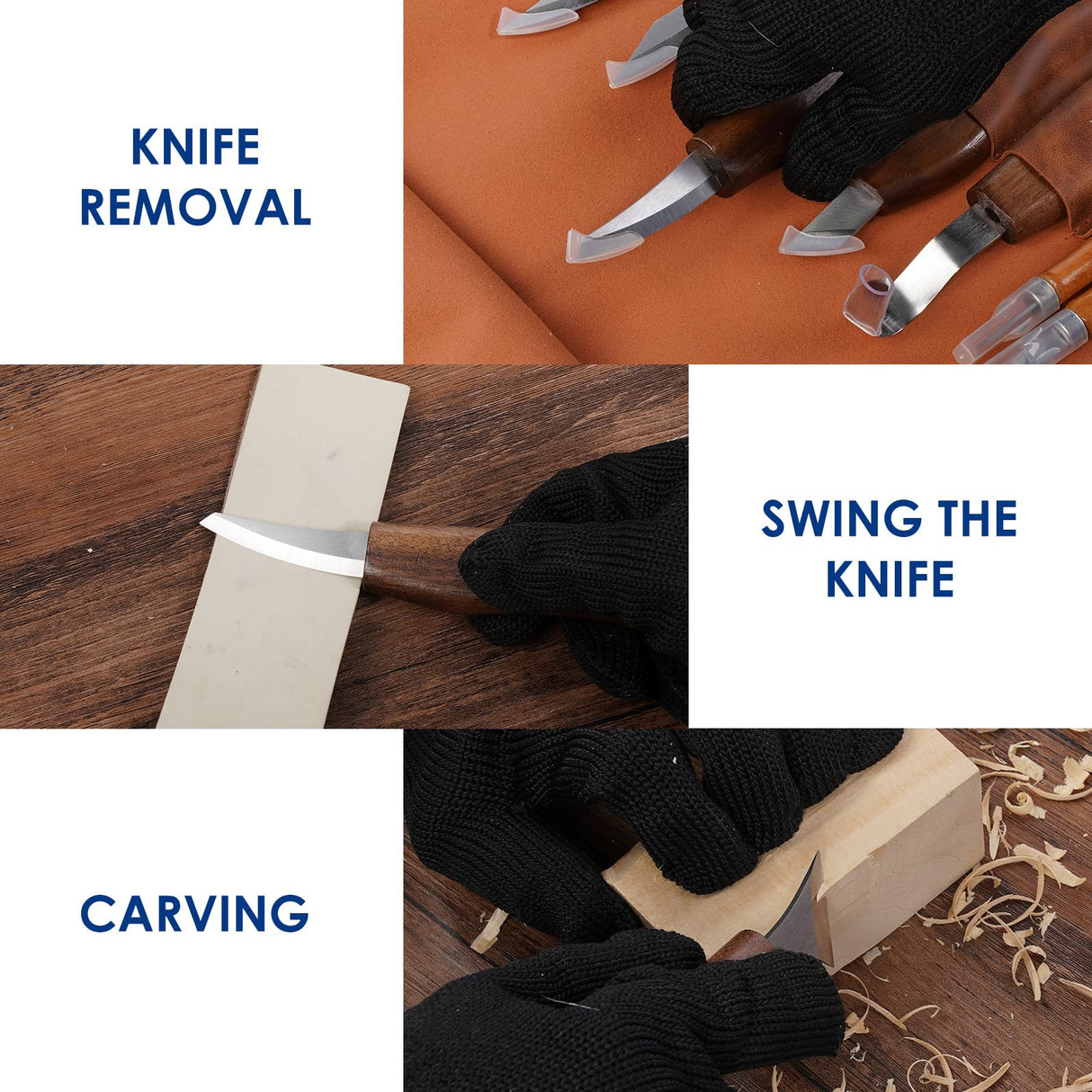 RexTact Wood Carving Kit Deluxe Hand Carving Tool Set, 16 Wood Whittling Kit High-Carbon Steel, Wood Art Tools 8 Whittling Knives & 4 Detail Carving Knives for Beginner &Professional Christmas Gift RexTact