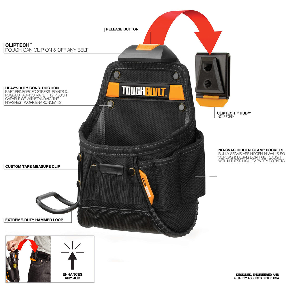 TOUGHBUILT TOU-CT-24 Project Pouch/Hammer Loop ToughBuilt