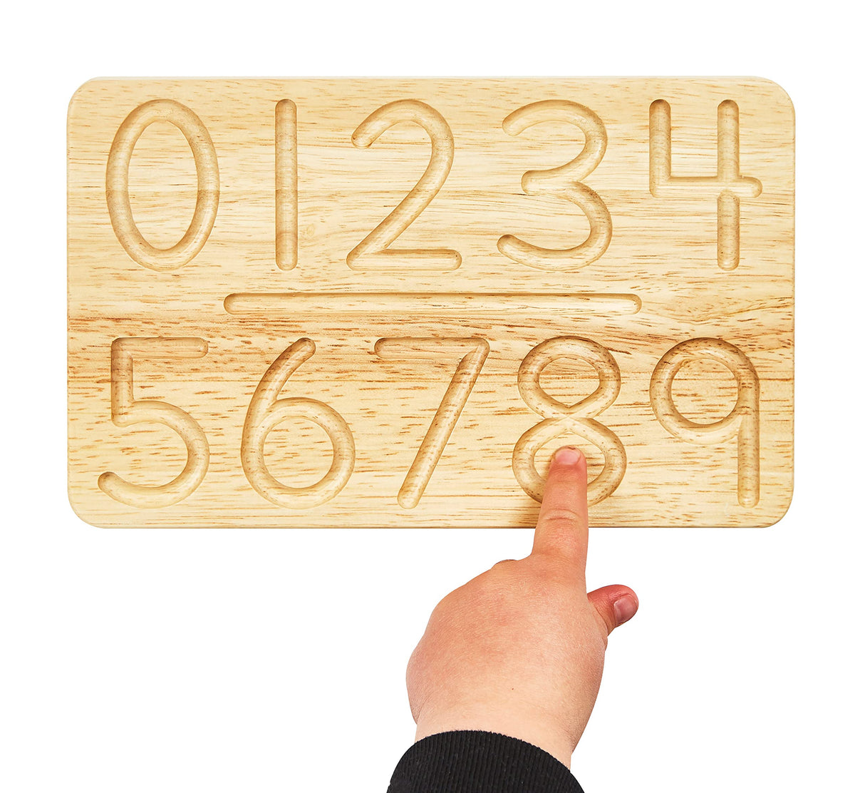 Montessori & Me Wood Number Tracing Board - Montessori Wooden Numbers and Shapes Complements Wooden Letter Tracing Board - Large Wooden Print Numbers for Toddler to Preschool Montessori & Me