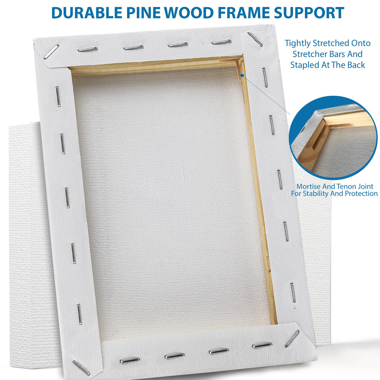 KEFF Stretched Canvas for Painting (10 Pack) Blank Painting Canvas - 2 of Each; 4x4, 5x7, 8x10, 9x12 and 11x14 Canvas, 100% Cotton Pre-Primed, Great for Pouring, Acrylic, Oil, Wet and Dry Art Media KEFF