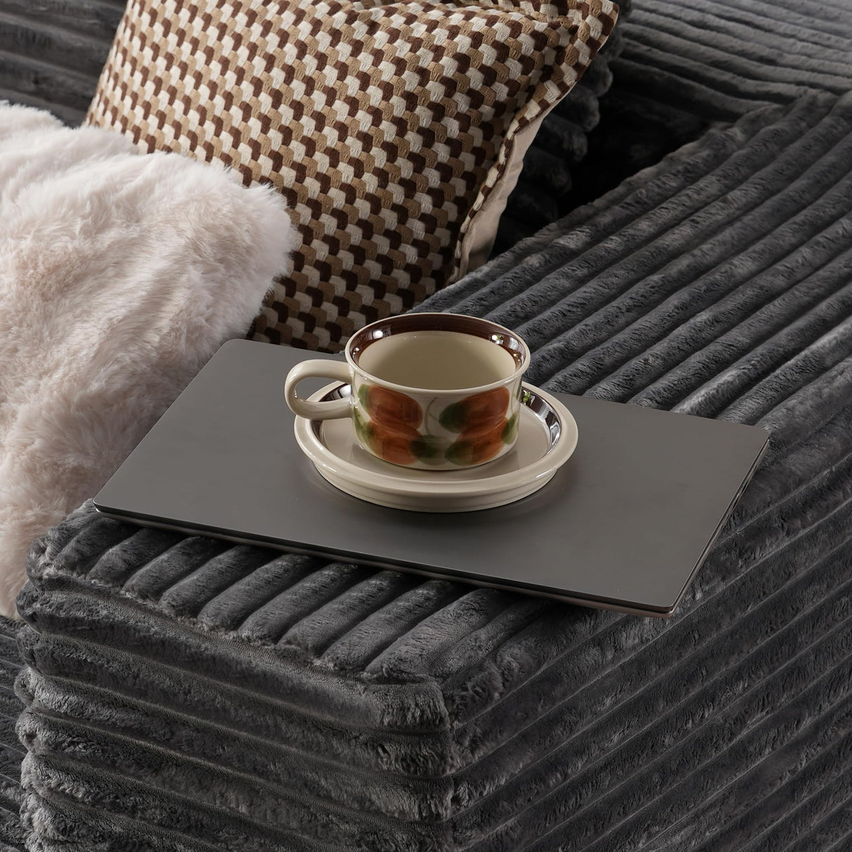 ovios 104" Cloud Sectional Couch with L-Shape Chaise,Modern Modular Sofa with Deep Seat, Upholstered Couches for Living Room Bedroom,No Assembly Required, Grey (Plush Corduroy Fabric) ovios